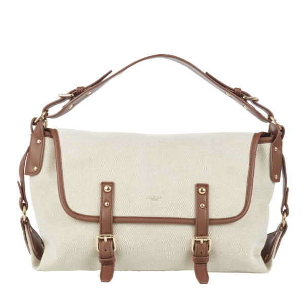 Lockväska Recycle Canvas brun/beige