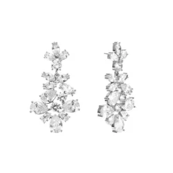 Örhängen Crown crystal silver
