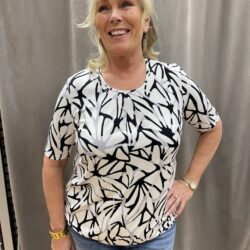 Mönstrad topp svart/vit
