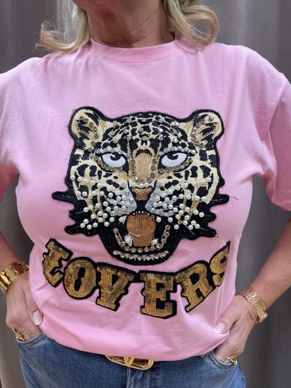 Tiger T-shirt bling rosa