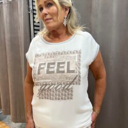 Dressad T-shirt med tryck