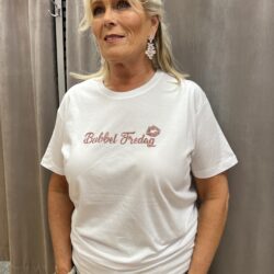 Bubbelfredag T-shirt vit/glitter