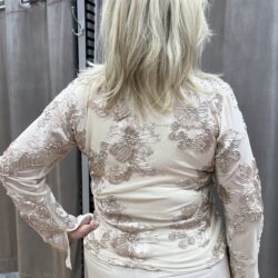 Lyxig mesh topp med blommor - Bild 2