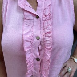 Rosa ärmlös skjortblus - Bild 3