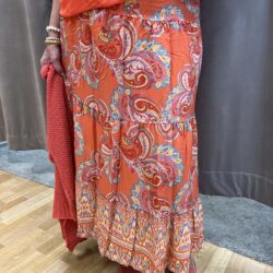 Korall paisley kjol