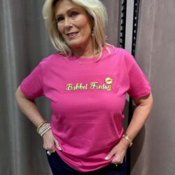 Bubbelfredag T-shirt cerise/guld