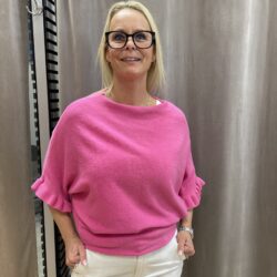 Cerise tröja med volangärm - Bild 2