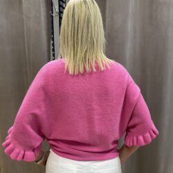 Cerise tröja med volangärm - Bild 3