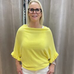 Gul tröja med volangärm - Bild 2