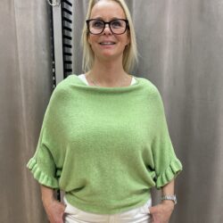 Grön tröja med volangärm - Bild 2