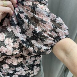 Svart blommig skjortblus - Bild 4