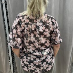 Svart blommig skjortblus - Bild 2