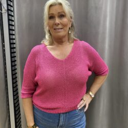 Cerise glesstickad tröja - Bild 2