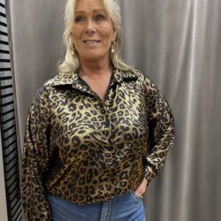 Guldig leo skjortblus
