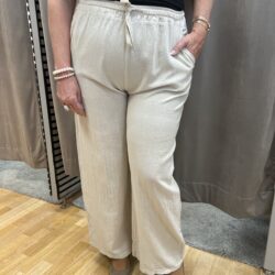 Beige linnebyxor