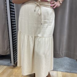 Beige linnekjol med knyt