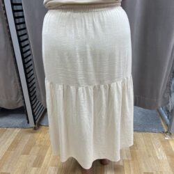Beige linnekjol med knyt - Bild 3