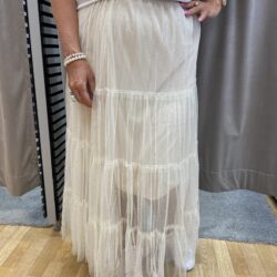 Cremè vit Strass tyllskjol - Bild 2