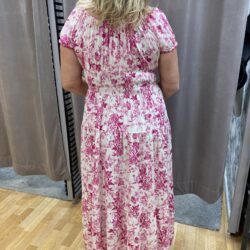 Rosa mönstrad långklänning - Bild 5
